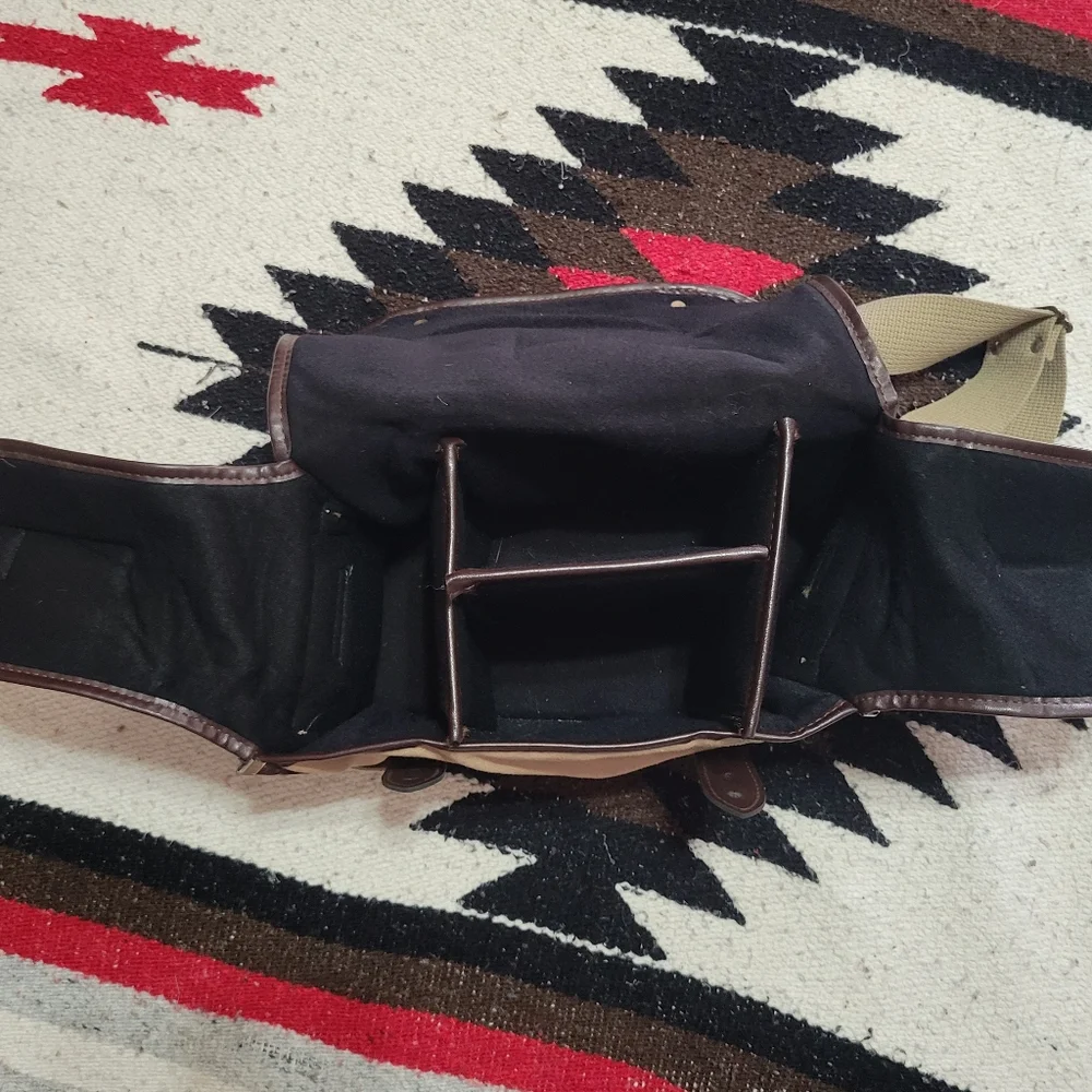 Nikon Beige Canvas Camera Bag with Leather Trim